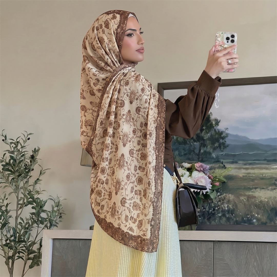 Vintage Blumenmuster Hijab Wei – Vintage Outdoor Fashion Bewertung und Preis